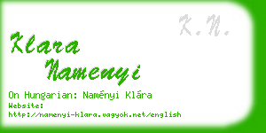 klara namenyi business card