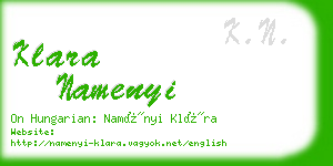 klara namenyi business card